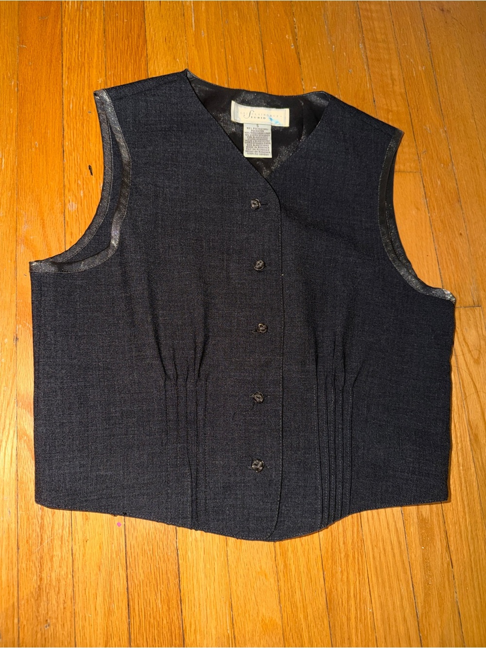 Women’s Black Button-Front Vest